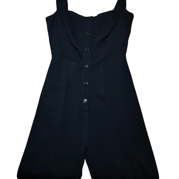 Reformation Black Button-Down Dress